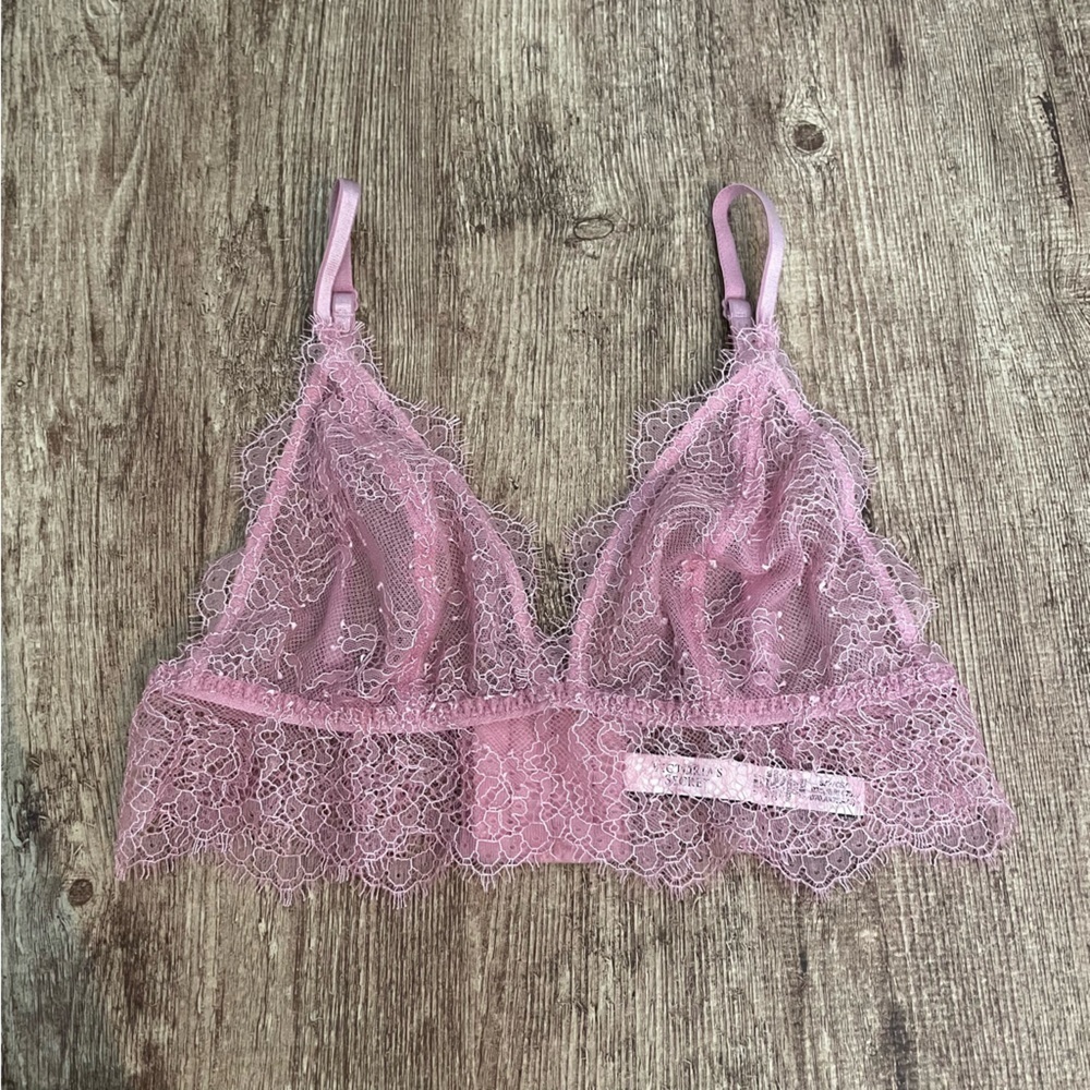 Victoria's Secret Lace Bralette in Dusty Pink
